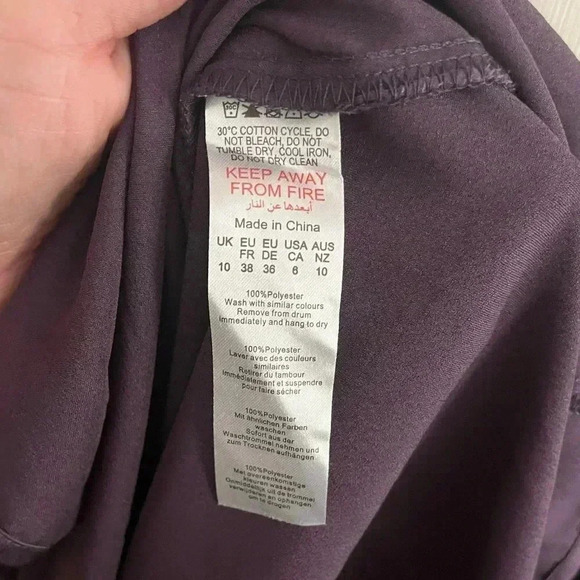 PrettyLittleThing NWT DARK PLUM STRAPPY SATIN COWL MIDI DRESS Sz 6 - Picture 9 of 9